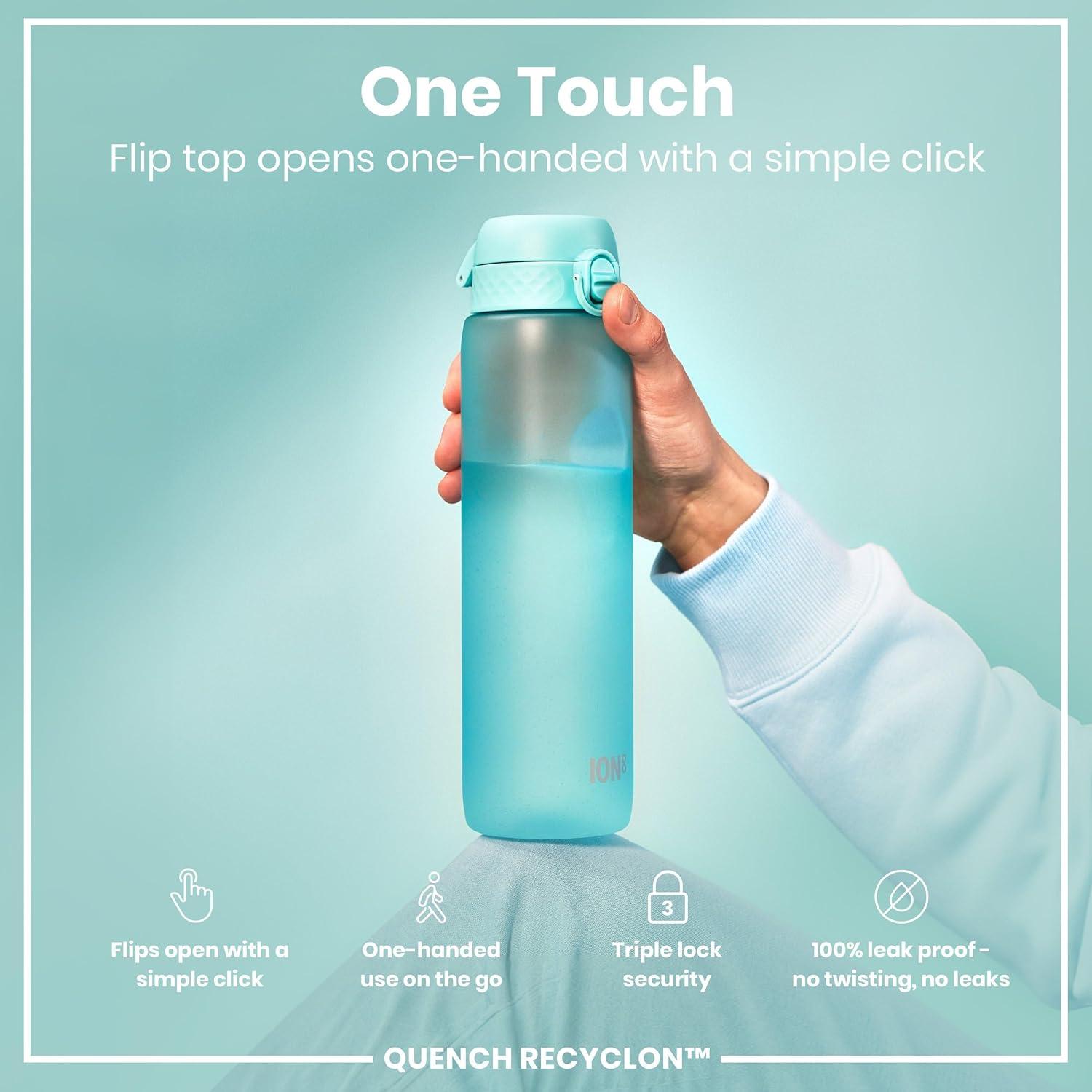 imageIon8 Gourde 1l 1000ml AntiFuite Facile Ouvrir Verrouillage Scuris Poigne de Transport Lavable en Lavevaisselle Sans BPA Idale pour le Sport et la Salle de Sport Violet ClairBleu Sonique