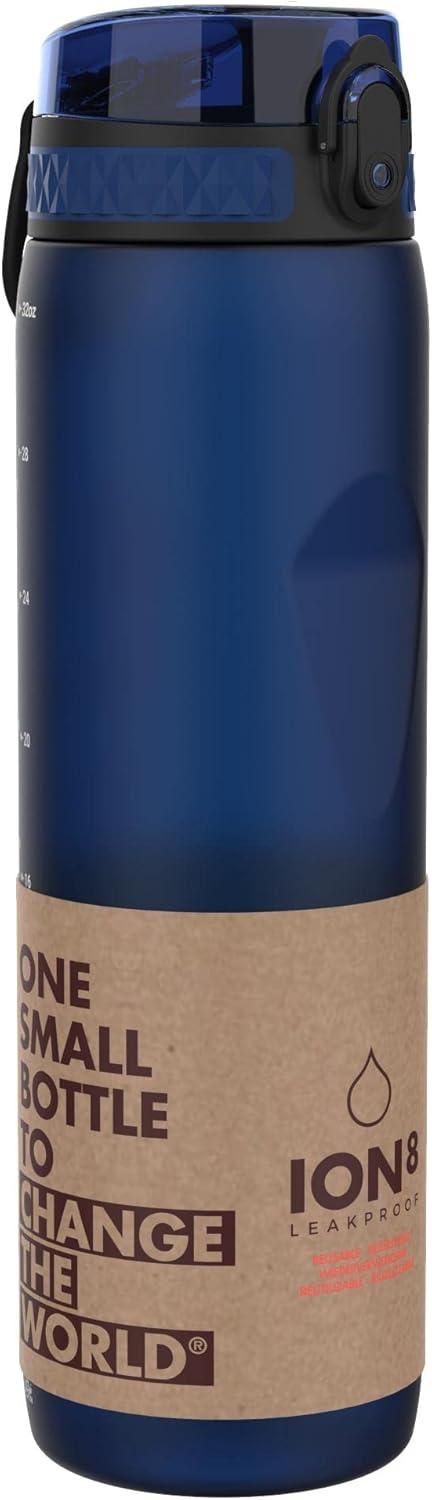 imageIon8 Gourde 1l 1000ml AntiFuite Facile Ouvrir Verrouillage Scuris Poigne de Transport Lavable en Lavevaisselle Sans BPA Idale pour le Sport et la Salle de Sport Violet ClairBleu Marine
