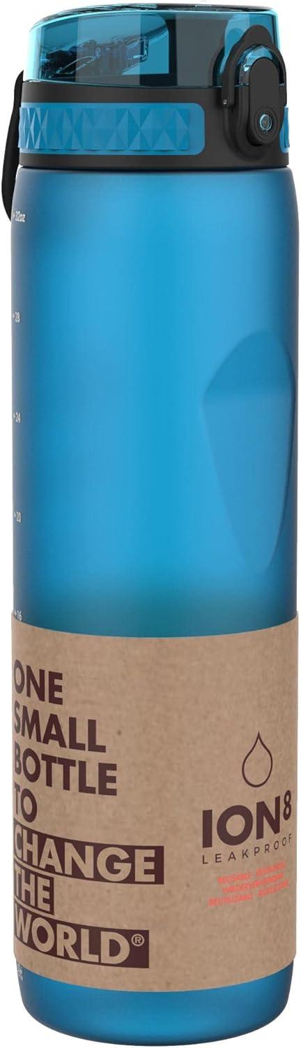 imageIon8 Gourde 1l 1000ml AntiFuite Facile Ouvrir Verrouillage Scuris Poigne de Transport Lavable en Lavevaisselle Sans BPA Idale pour le Sport et la Salle de Sport Violet ClairBleu