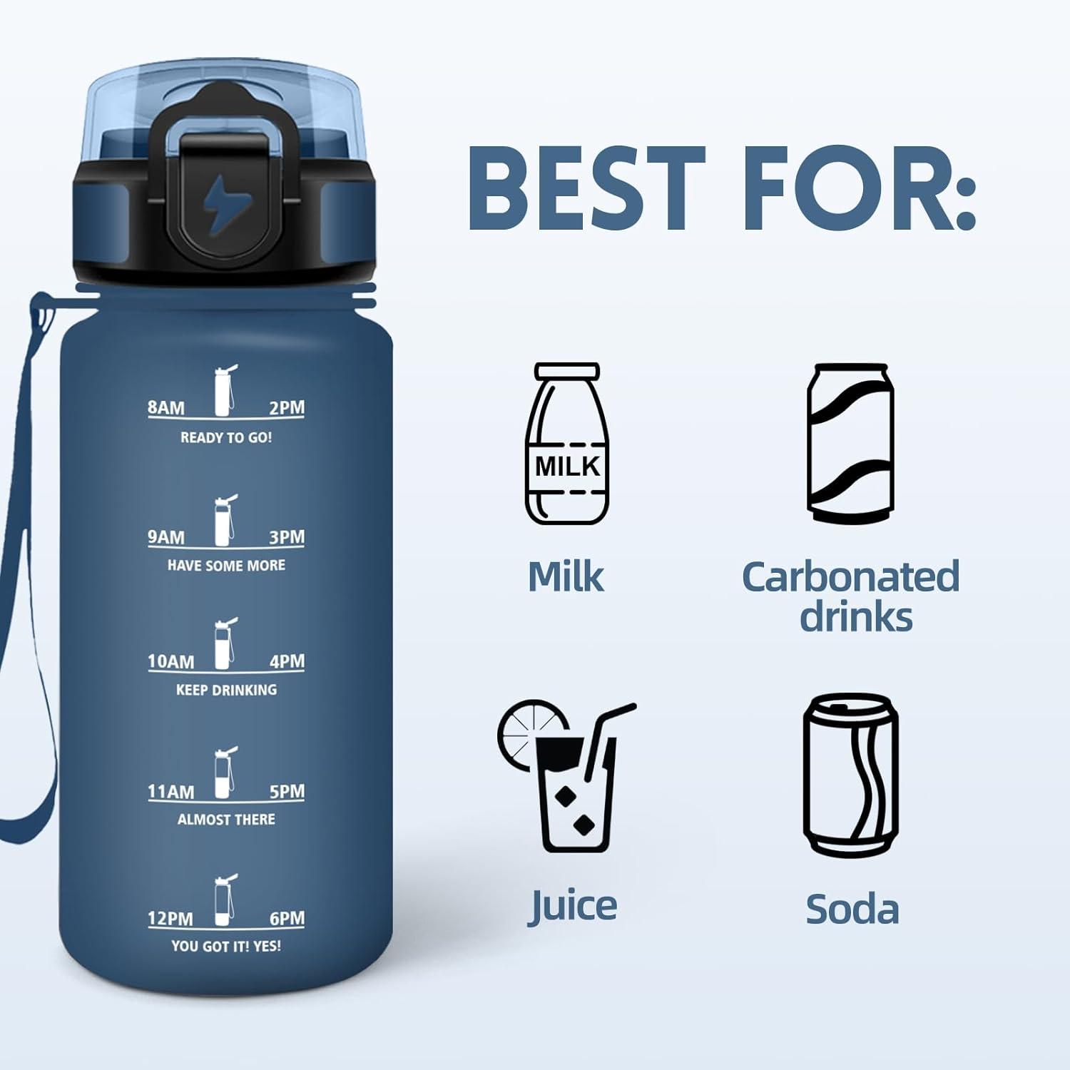 imageMotswedi Gourde 1l avec Paille Gourde Sport AntiFuite Bouteille Rutilisable Bouteille deau avec Marqueur de Temps pour Fitness Yoga Sport Camping Gym Travail Bleu Vert 3245CBleuvert500ml