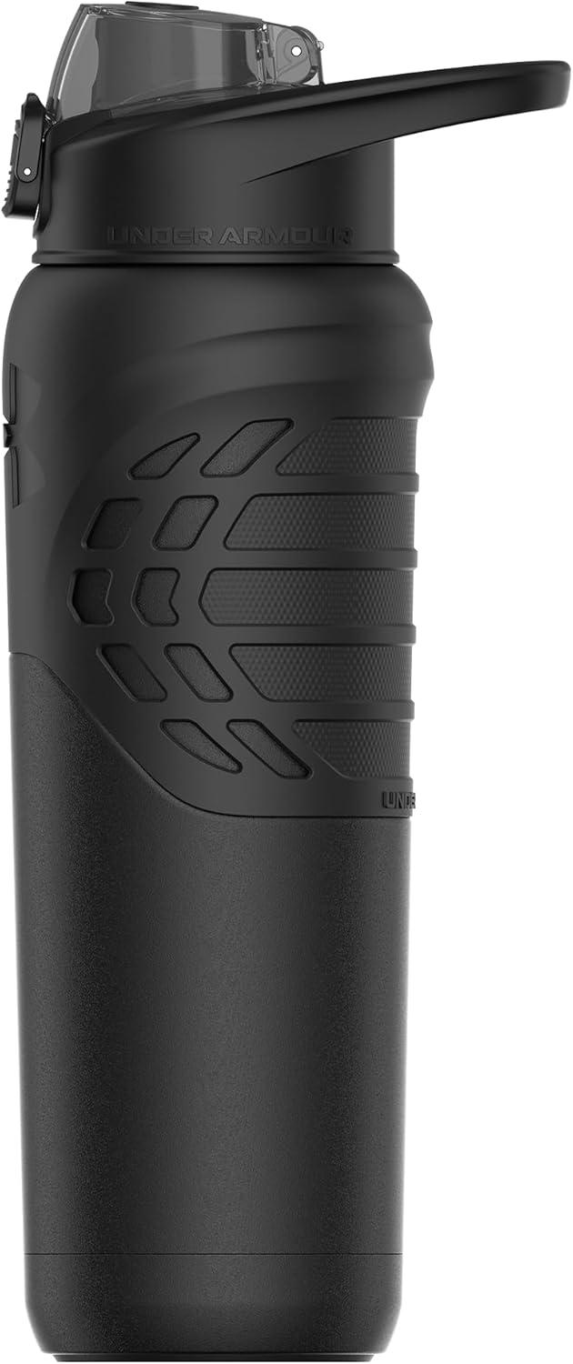imageUnder Armour Bouteille deau en acier inoxydable de 700 ml isole mousqueton facile transporter antifuite pour enfants et adultes tous les sports salle de sportNoir Uni