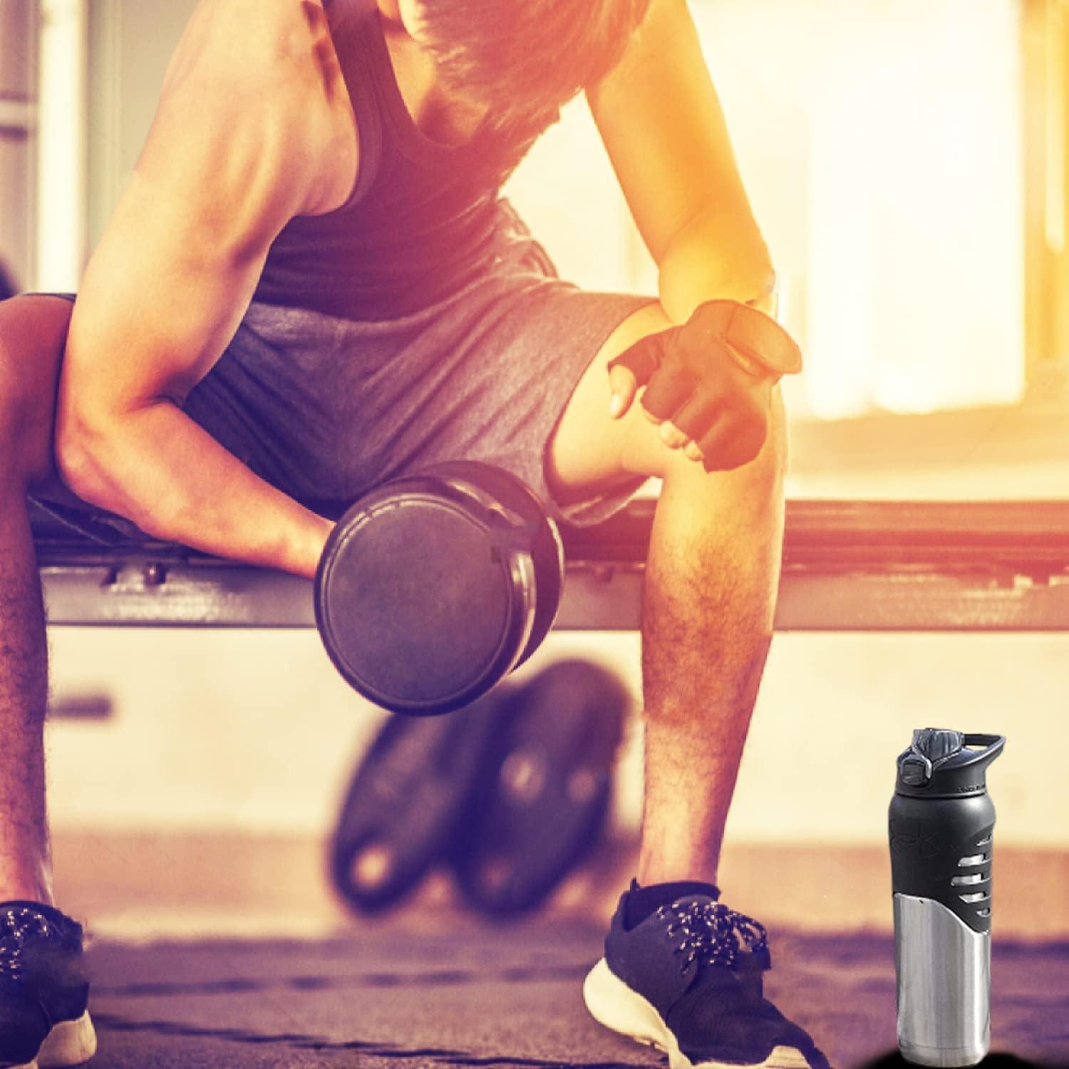 imageUnder Armour Bouteille deau en acier inoxydable de 700 ml isole mousqueton facile transporter antifuite pour enfants et adultes tous les sports salle de sportInoxysable