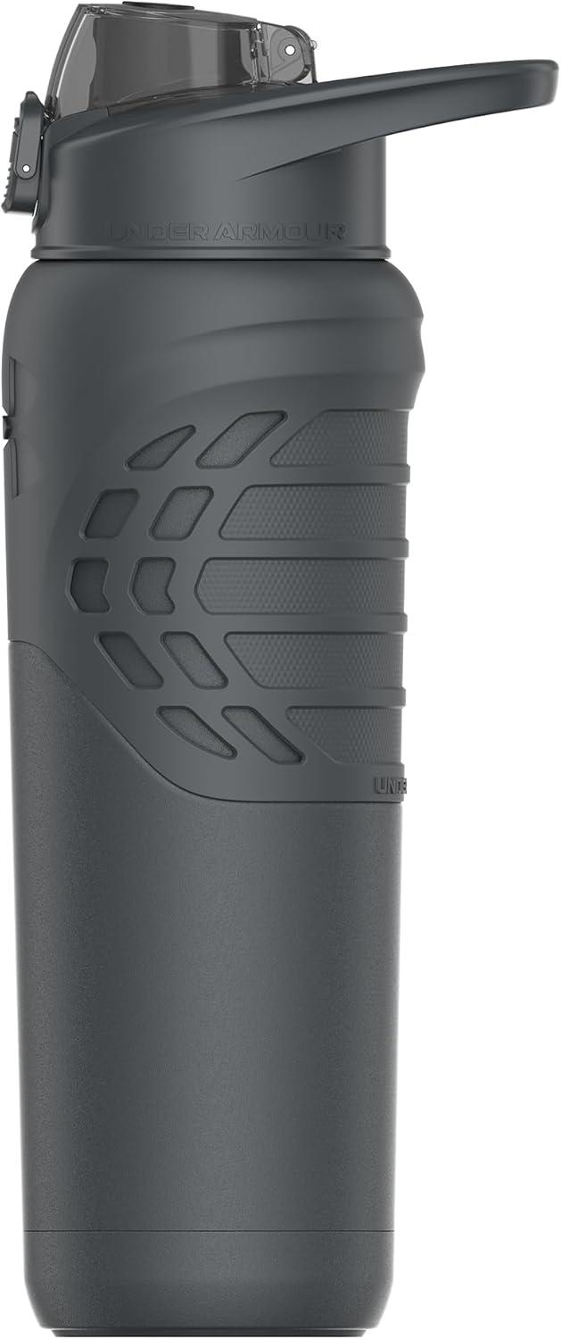 imageUnder Armour Bouteille deau en acier inoxydable de 700 ml isole mousqueton facile transporter antifuite pour enfants et adultes tous les sports salle de sportGris Ardoise