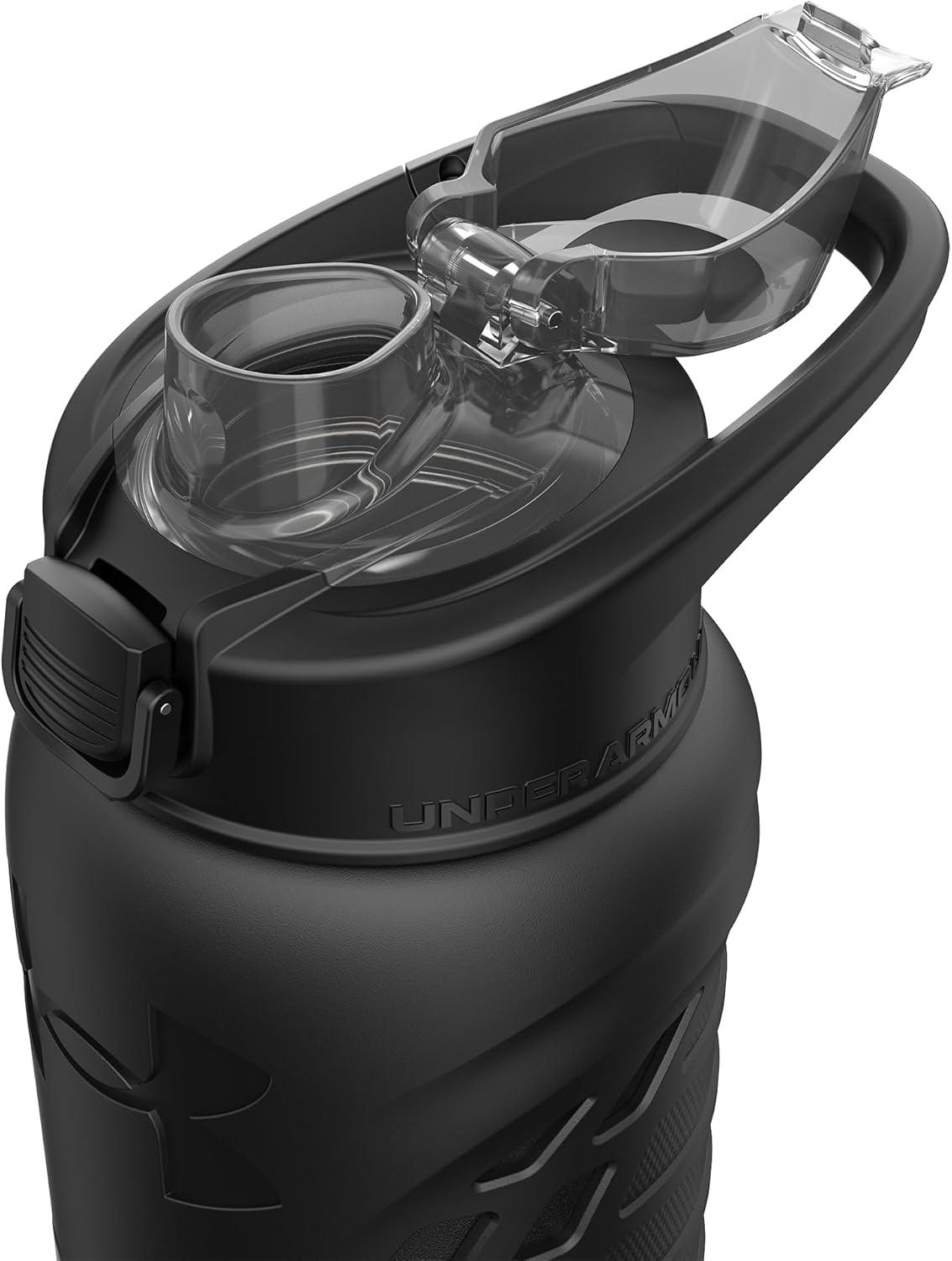 imageUnder Armour Bouteille deau en acier inoxydable de 700 ml isole mousqueton facile transporter antifuite pour enfants et adultes tous les sports salle de sportNoir Uni
