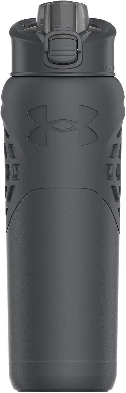 imageUnder Armour Bouteille deau en acier inoxydable de 700 ml isole mousqueton facile transporter antifuite pour enfants et adultes tous les sports salle de sportGris Ardoise