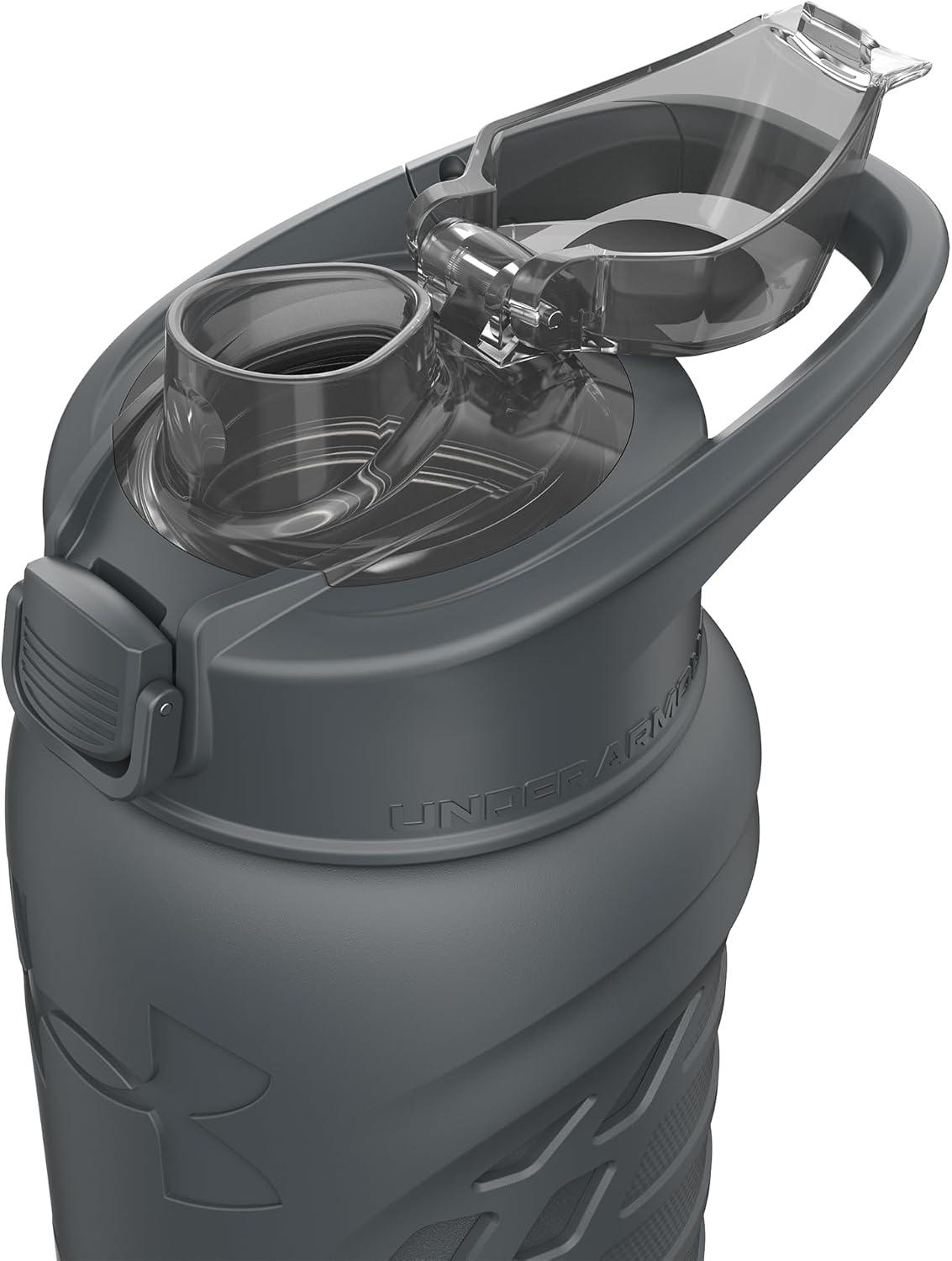 imageUnder Armour Bouteille deau en acier inoxydable de 700 ml isole mousqueton facile transporter antifuite pour enfants et adultes tous les sports salle de sportGris Ardoise