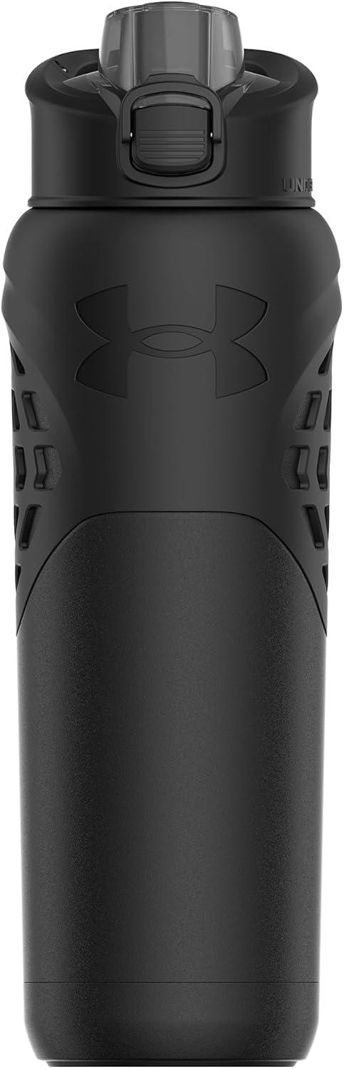 imageUnder Armour Bouteille deau en acier inoxydable de 700 ml isole mousqueton facile transporter antifuite pour enfants et adultes tous les sports salle de sportNoir Uni
