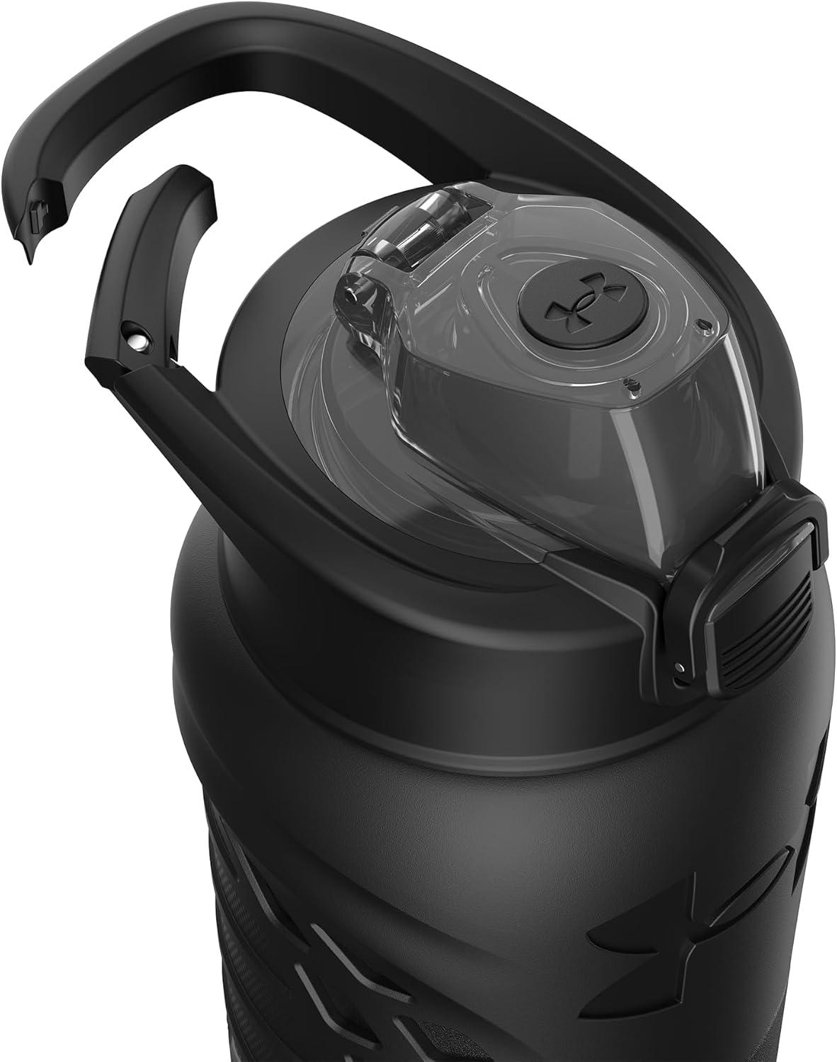 imageUnder Armour Bouteille deau en acier inoxydable de 700 ml isole mousqueton facile transporter antifuite pour enfants et adultes tous les sports salle de sportNoir Uni