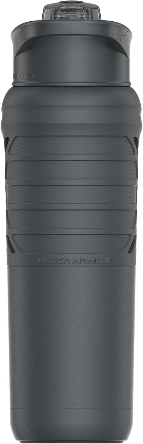 imageUnder Armour Bouteille deau en acier inoxydable de 700 ml isole mousqueton facile transporter antifuite pour enfants et adultes tous les sports salle de sportGris Ardoise