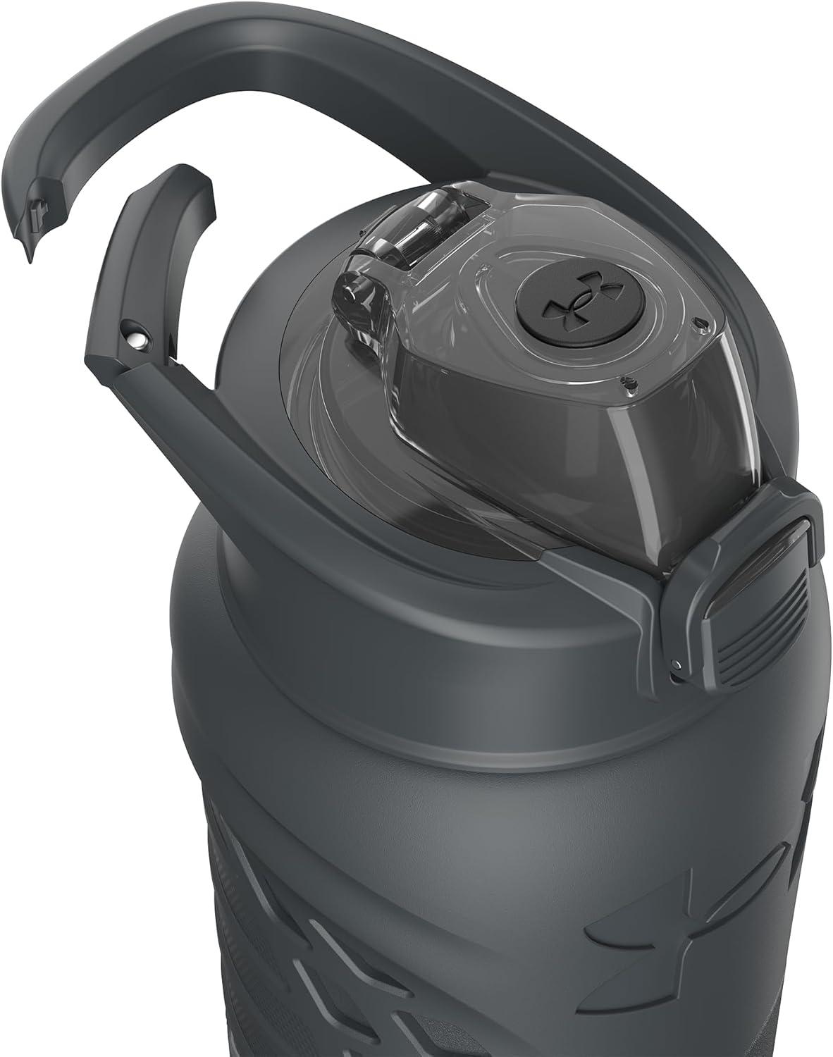 imageUnder Armour Bouteille deau en acier inoxydable de 700 ml isole mousqueton facile transporter antifuite pour enfants et adultes tous les sports salle de sportGris Ardoise