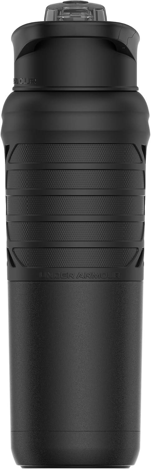imageUnder Armour Bouteille deau en acier inoxydable de 700 ml isole mousqueton facile transporter antifuite pour enfants et adultes tous les sports salle de sportNoir Uni