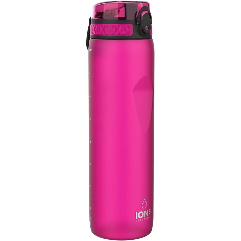 imageIon8 Gourde 1l 1000ml AntiFuite Facile Ouvrir Verrouillage Scuris Poigne de Transport Lavable en Lavevaisselle Sans BPA Idale pour le Sport et la Salle de Sport Violet ClairRose