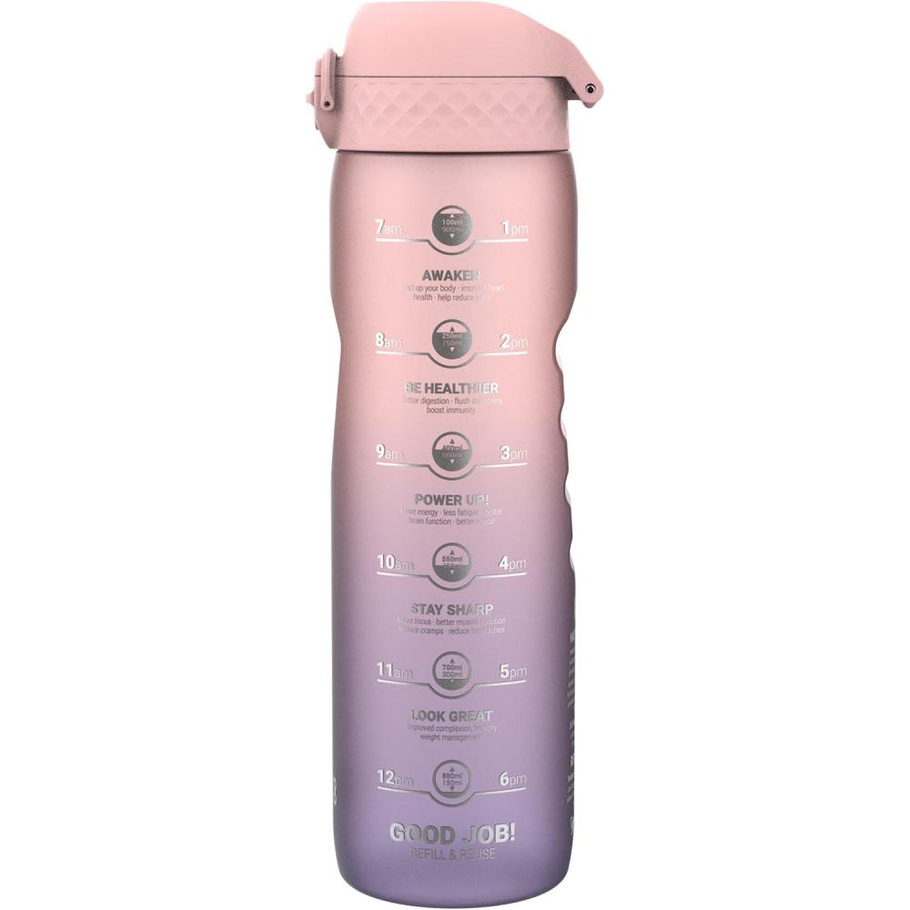 imageIon8 Gourde 1l 1000ml AntiFuite Facile Ouvrir Verrouillage Scuris Poigne de Transport Lavable en Lavevaisselle Sans BPA Idale pour le Sport et la Salle de Sport Violet ClairMauve Clair et Rose