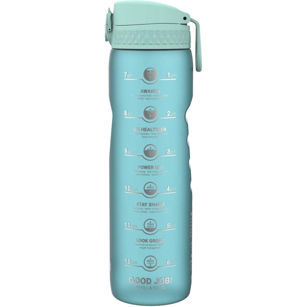 imageIon8 Gourde 1l 1000ml AntiFuite Facile Ouvrir Verrouillage Scuris Poigne de Transport Lavable en Lavevaisselle Sans BPA Idale pour le Sport et la Salle de Sport Violet ClairBleu Sonique