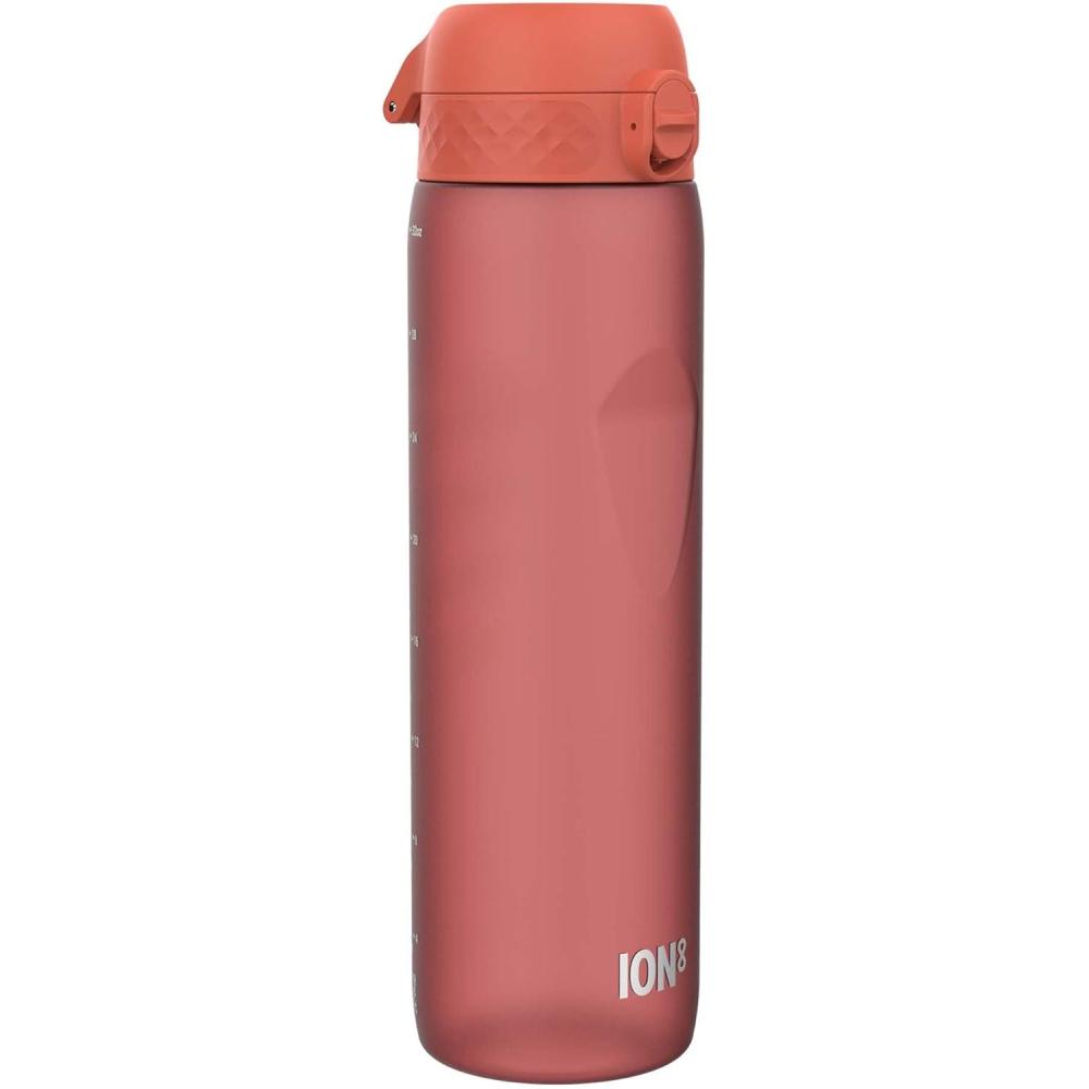 imageIon8 Gourde 1l 1000ml AntiFuite Facile Ouvrir Verrouillage Scuris Poigne de Transport Lavable en Lavevaisselle Sans BPA Idale pour le Sport et la Salle de Sport Violet ClairRouge Fonc