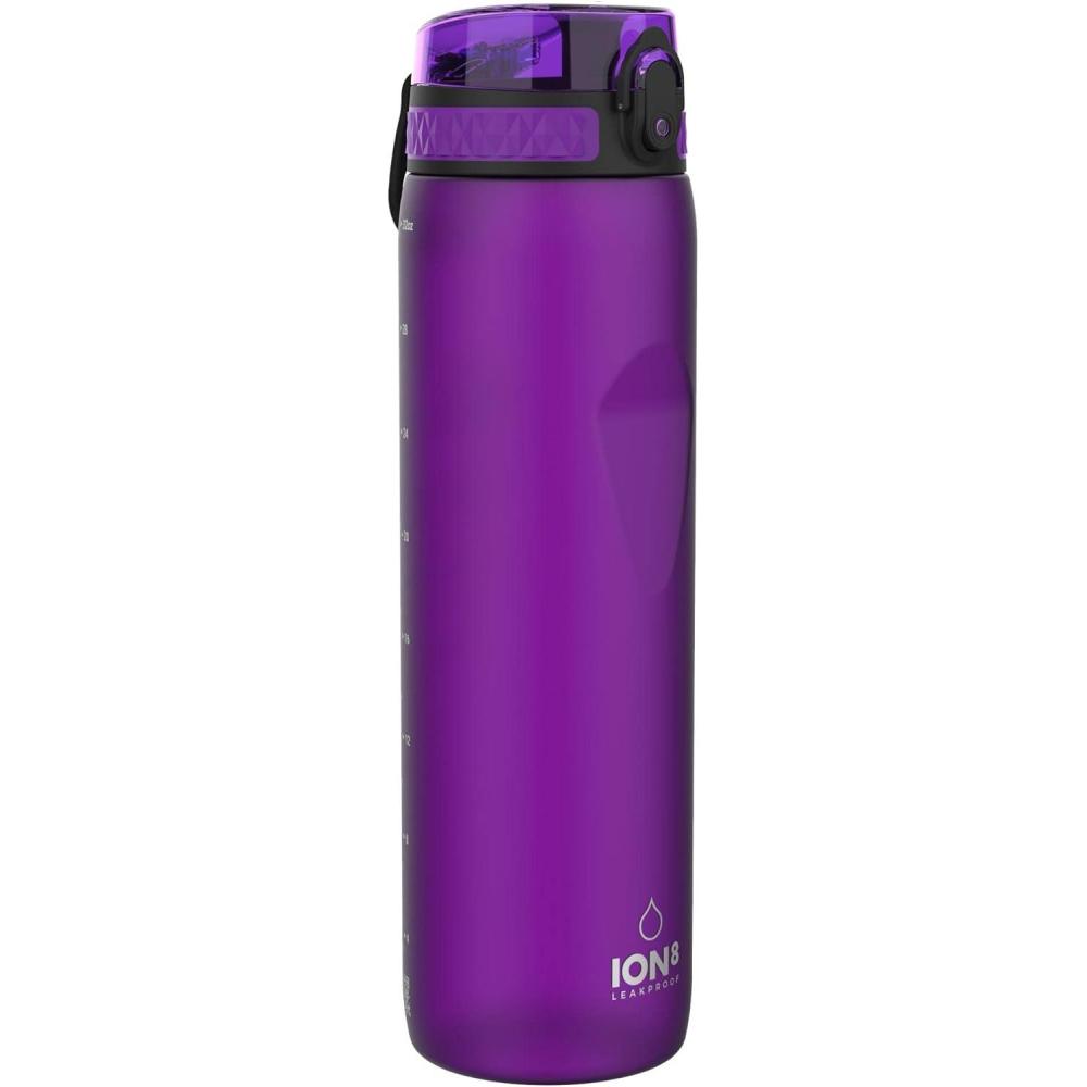 imageIon8 Gourde 1l 1000ml AntiFuite Facile  Ouvrir Verrouillage Scuris Poigne de Transport Lavable en Lavevaisselle Sans BPA Idale pour le Sport et la Salle de Sport Violet ClairViolet