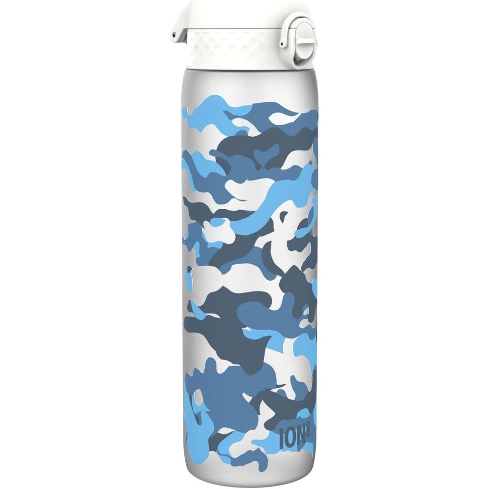 imageIon8 Gourde 1l 1000ml AntiFuite Facile Ouvrir Verrouillage Scuris Poigne de Transport Lavable en Lavevaisselle Sans BPA Idale pour le Sport et la Salle de Sport Violet ClairCamouflage