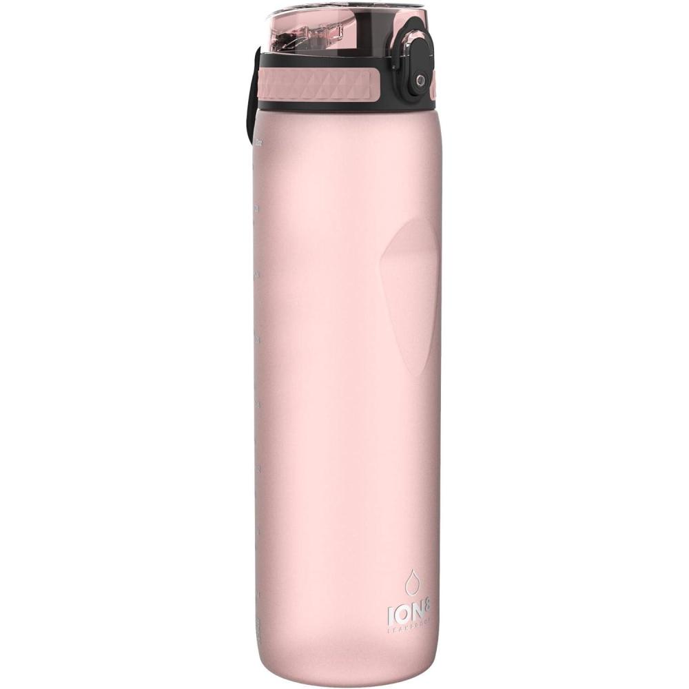 imageIon8 Gourde 1l 1000ml AntiFuite Facile Ouvrir Verrouillage Scuris Poigne de Transport Lavable en Lavevaisselle Sans BPA Idale pour le Sport et la Salle de Sport Violet ClairRose Clair