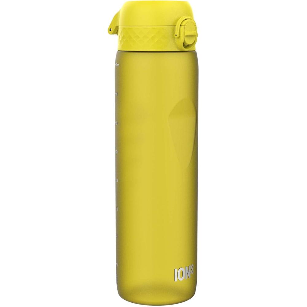 imageIon8 Gourde 1l 1000ml AntiFuite Facile  Ouvrir Verrouillage Scuris Poigne de Transport Lavable en Lavevaisselle Sans BPA Idale pour le Sport et la Salle de Sport Violet ClairJaune