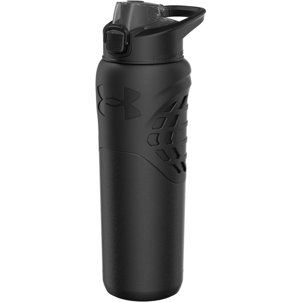 imageUnder Armour Bouteille deau en acier inoxydable de 700 ml isole mousqueton facile transporter antifuite pour enfants et adultes tous les sports salle de sportNoir Uni
