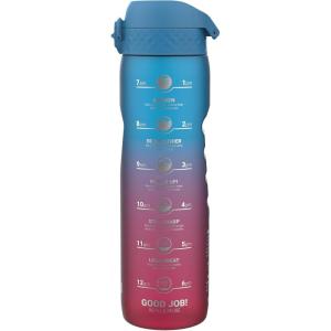 Ion8 Gourde 1l, 1000ml, Anti-Fuite, Facile à Ouvrir, Verrouillage Sécurisé, Poignée de Transport, Lavable en Lave-vaisselle, Sans BPA, Idéale pour le Sport et la Salle de Sport, Violet Clair(Bleu et Rose)
