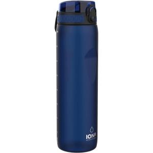 Ion8 Gourde 1l, 1000ml, Anti-Fuite, Facile à Ouvrir, Verrouillage Sécurisé, Poignée de Transport, Lavable en Lave-vaisselle, Sans BPA, Idéale pour le Sport et la Salle de Sport, Violet Clair(Bleu Marine)