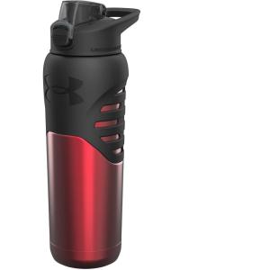 Under Armour Bouteille d&rsquo;eau en acier inoxydable de 700 ml, isolée, mousqueton facile à transporter, anti-fuite, pour enfants et adultes, tous les sports, salle de sport(Rouge)