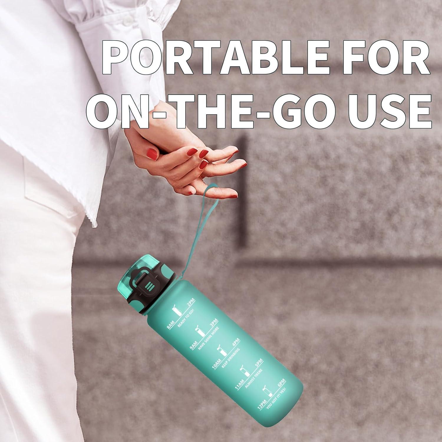 imageGourde Enfant 500ml Gourde Motivation tanche et Rutilisable Bouteille deau avec Marqueur de Temps et Filtre Bouteille pour Enfant Sport Sport de Plein air Yoga Bureau Gym lcole17oz500ml Mat Bleuvert