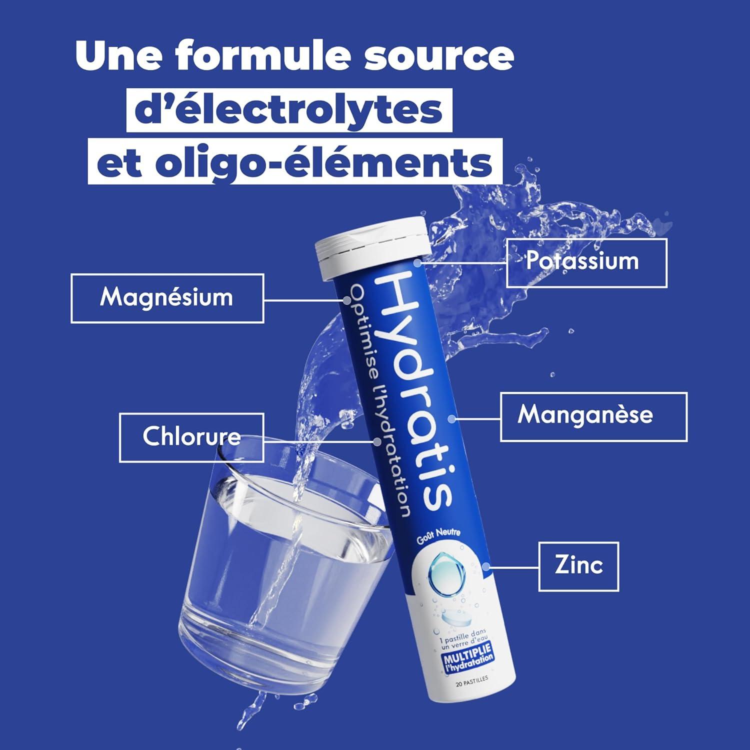 imageHYDRATIS Pastilles Hydratation Electrolytes Ananas Amliore lHydratation et Favorise lnergie Formule Isotonique Sport Rcupration Bientre 1 tube 20 Pastilles3 TUBES