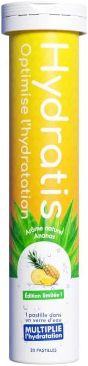imageHYDRATIS Pastilles Hydratation Electrolytes Ananas Amliore lHydratation et Favorise lnergie Formule Isotonique Sport Rcupration Bientre 1 tube 20 Pastilles1 TUBE