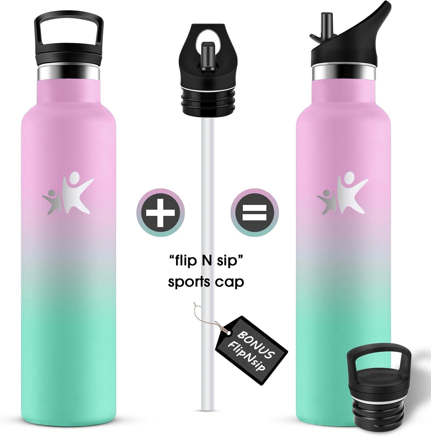 imageKollyKolla Gourde Isotherme 750ml Bouteille Isotherme en Acier Inoxydable Bouteille deau sans BPA Gourde Inox avec Paille Gourde Reutilisable pour lcole Bureau Extrieur Camping YogaKkrose Vert Macaron