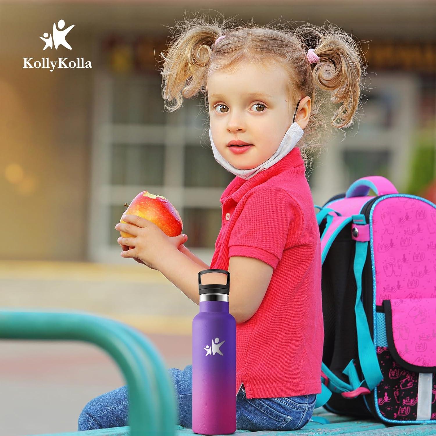imageKollyKolla Gourde Isotherme 750ml Bouteille Isotherme en Acier Inoxydable Bouteille deau sans BPA Gourde Inox avec Paille Gourde Reutilisable pour lcole Bureau Extrieur Camping YogaKkviolet Fonc Rose Barbie