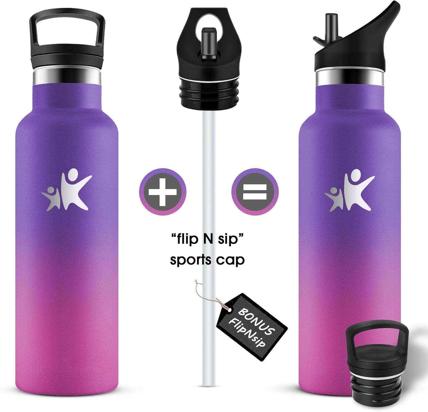 imageKollyKolla Gourde Isotherme 750ml Bouteille Isotherme en Acier Inoxydable Bouteille deau sans BPA Gourde Inox avec Paille Gourde Reutilisable pour lcole Bureau Extrieur Camping YogaKkviolet Fonc Rose Barbie