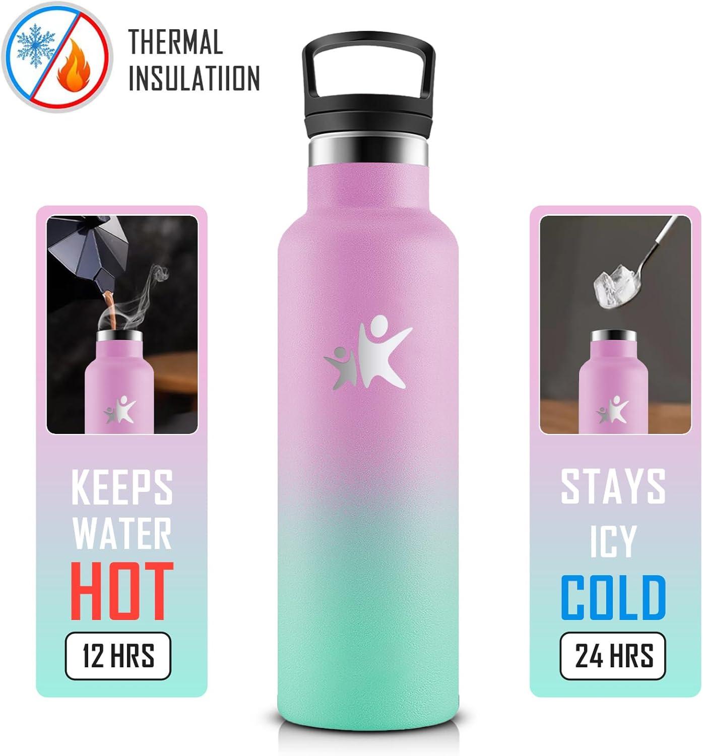 imageKollyKolla Gourde Isotherme 750ml Bouteille Isotherme en Acier Inoxydable Bouteille deau sans BPA Gourde Inox avec Paille Gourde Reutilisable pour lcole Bureau Extrieur Camping YogaKkrose Vert Macaron
