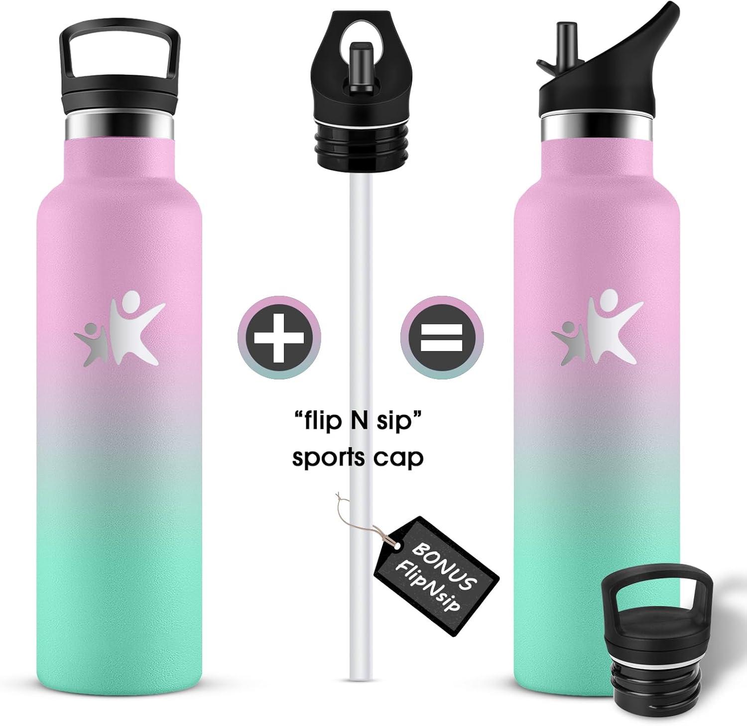 imageKollyKolla Gourde Isotherme 750ml Bouteille Isotherme en Acier Inoxydable Bouteille deau sans BPA Gourde Inox avec Paille Gourde Reutilisable pour lcole Bureau Extrieur Camping YogaKkrose Vert Macaron