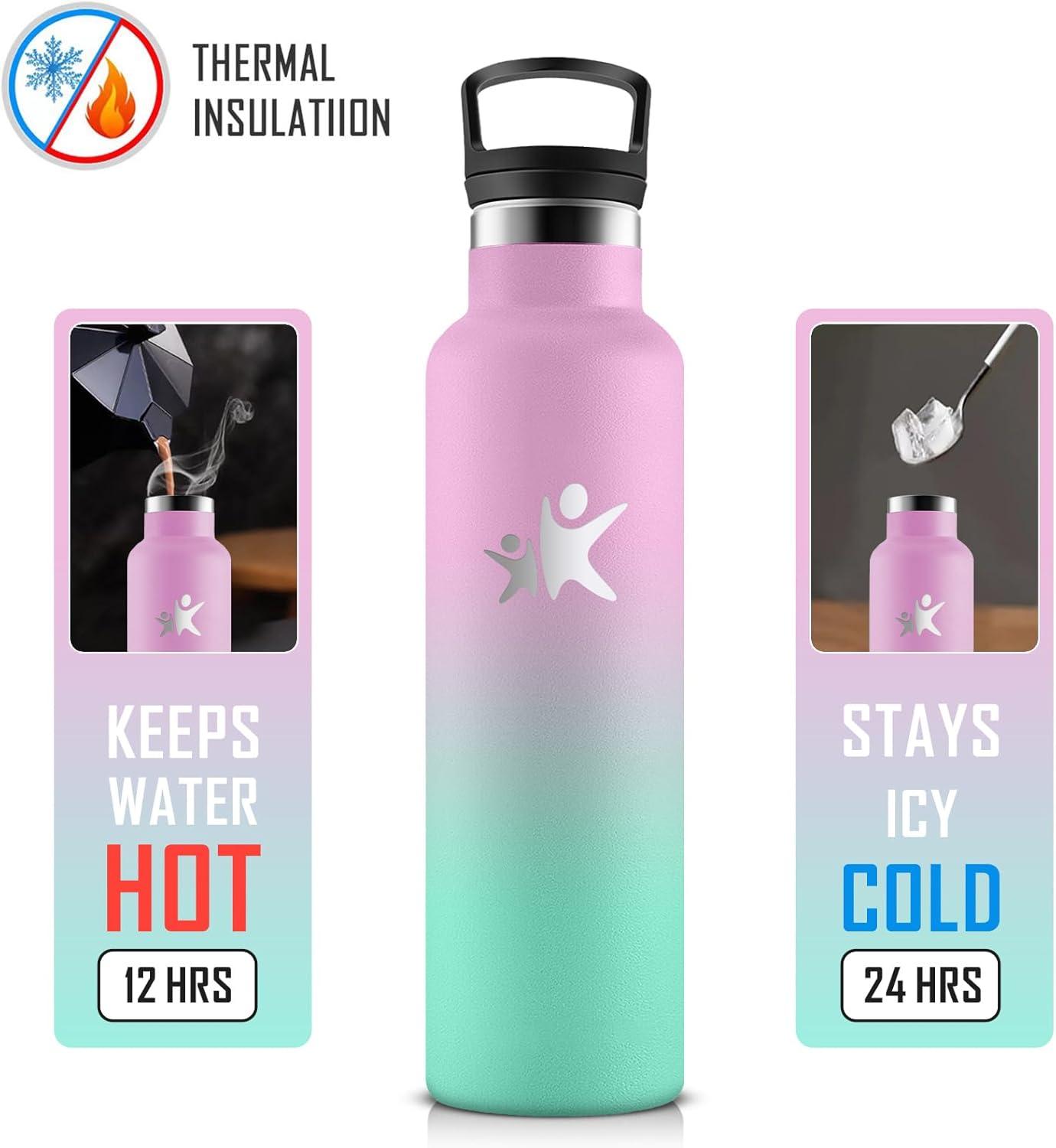 imageKollyKolla Gourde Isotherme 750ml Bouteille Isotherme en Acier Inoxydable Bouteille deau sans BPA Gourde Inox avec Paille Gourde Reutilisable pour lcole Bureau Extrieur Camping YogaKkrose Vert Macaron