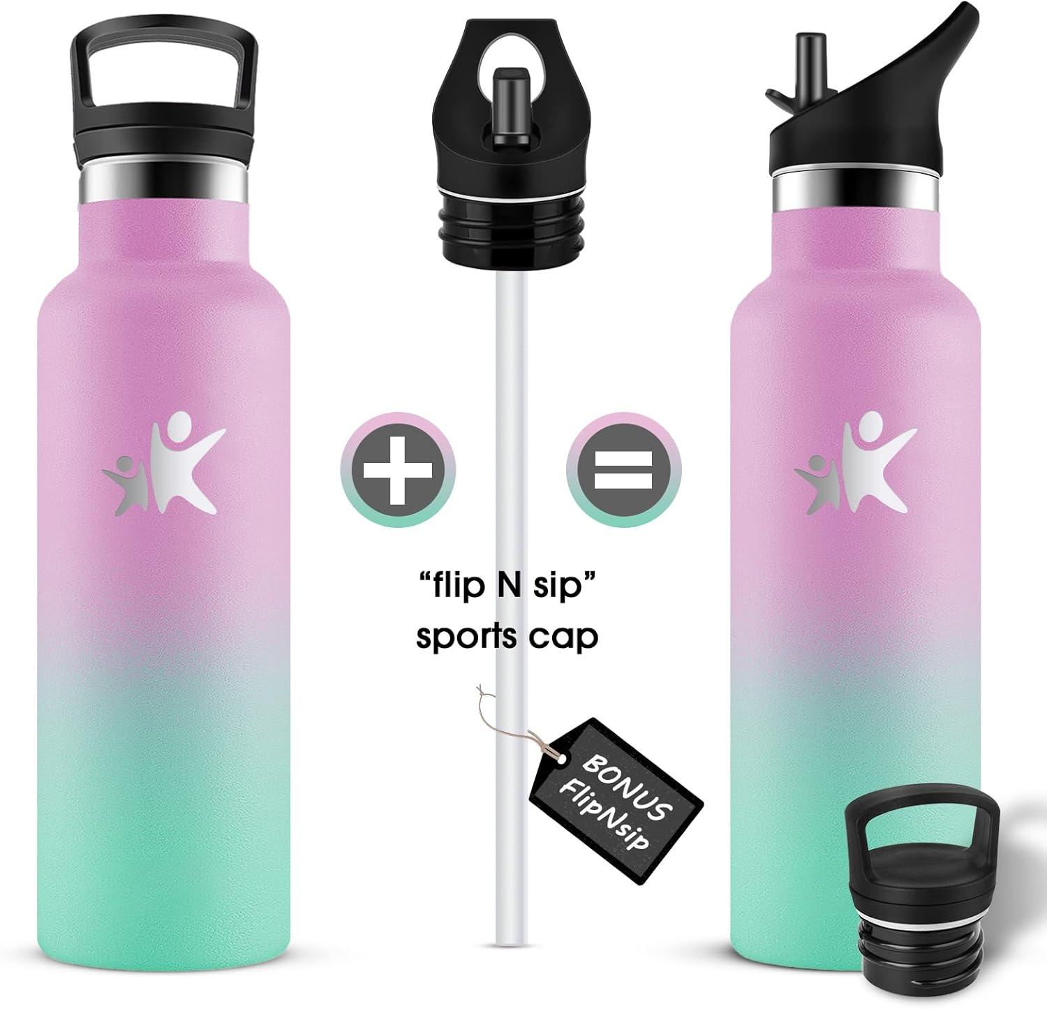 imageKollyKolla Gourde Isotherme 750ml Bouteille Isotherme en Acier Inoxydable Bouteille deau sans BPA Gourde Inox avec Paille Gourde Reutilisable pour lcole Bureau Extrieur Camping YogaKkrose Vert Macaron