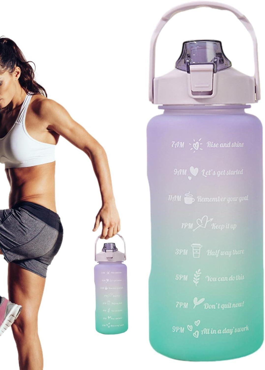 imageSport pour Filles Tasses Eau tanches 2L avec Paille Conteneurs deau Voyage faciles Transporter avec Design Rabattable pour Les familles Les campeurs et Les MeilleursDgrad Violet