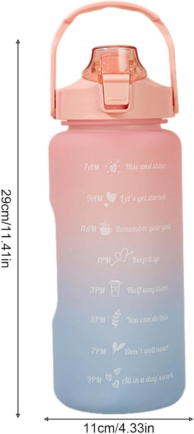 imageSport pour Filles Tasses Eau tanches 2L avec Paille Conteneurs deau Voyage faciles Transporter avec Design Rabattable pour Les familles Les campeurs et Les MeilleursDgrad Rose