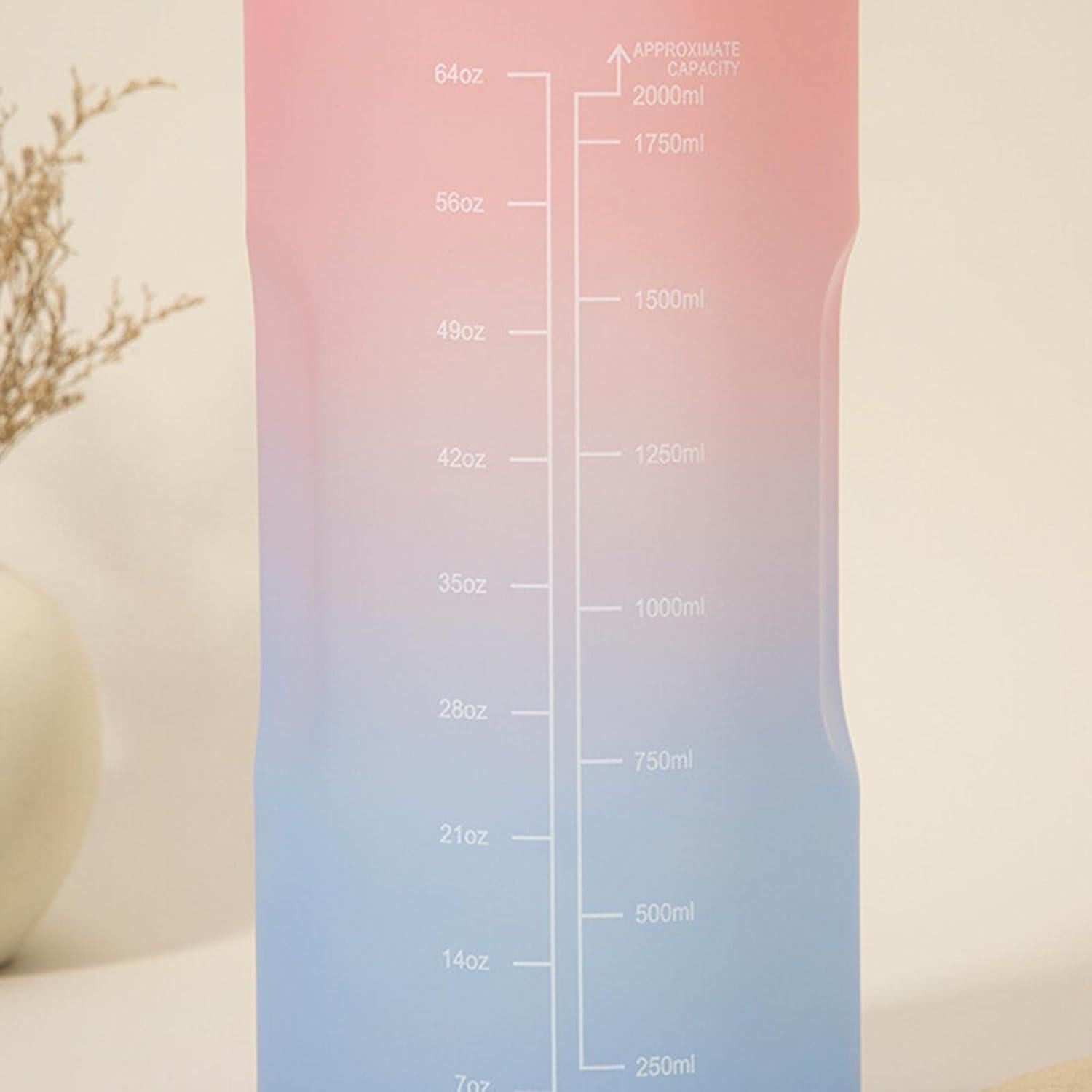 imageSport pour Filles Tasses Eau tanches 2L avec Paille Conteneurs deau Voyage faciles Transporter avec Design Rabattable pour Les familles Les campeurs et Les MeilleursDgrad Rose