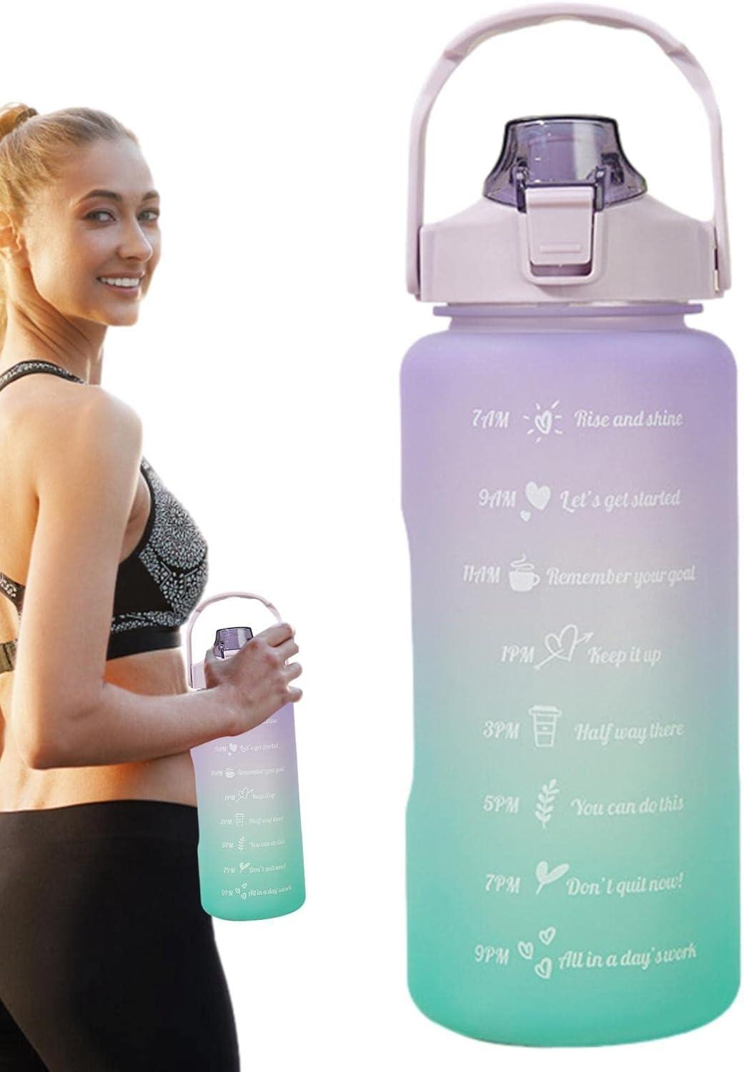 imageSport pour Filles Tasses Eau tanches 2L avec Paille Conteneurs deau Voyage faciles Transporter avec Design Rabattable pour Les familles Les campeurs et Les MeilleursDgrad Violet