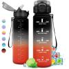 32oz-1000ml | Paille | Noir + Rouge