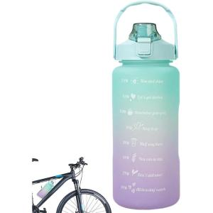 Sport pour Filles | Tasses à Eau étanches 2L avec Paille | Conteneurs d&rsquo;eau Voyage faciles à Transporter avec Design Rabattable pour Les familles, Les campeurs et Les Meilleurs(Dégradé Vert)