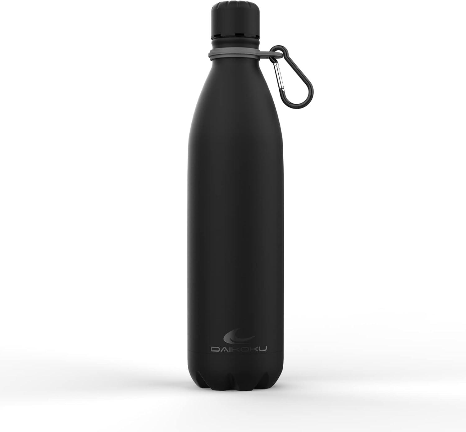 imageDaikoku Gourde Isotherme 500ml Bouteille Isotherme en Acier Inoxydable sans BPA 24h Froid ampamp 12h Chaud Double Paroi Pour le Bureau Sport Voyages Lcole GriseNoir