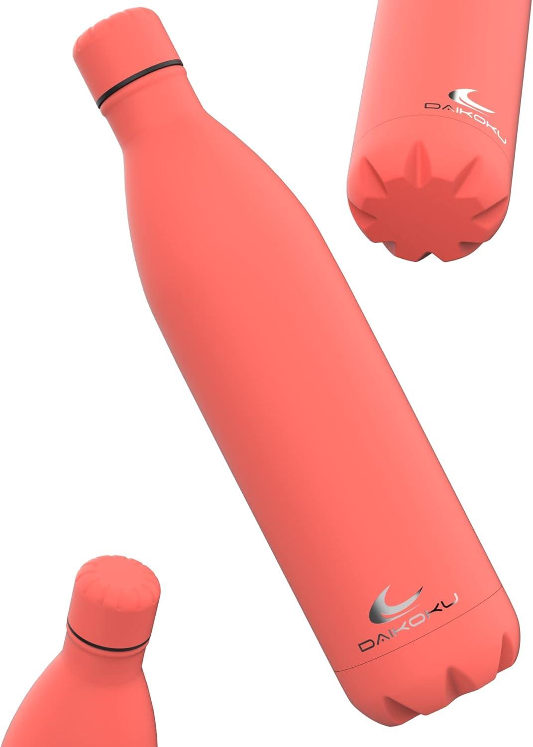 imageDaikoku Gourde Isotherme 500ml Bouteille Isotherme en Acier Inoxydable sans BPA 24h Froid ampamp 12h Chaud Double Paroi Pour le Bureau Sport Voyages Lcole GriseOrange