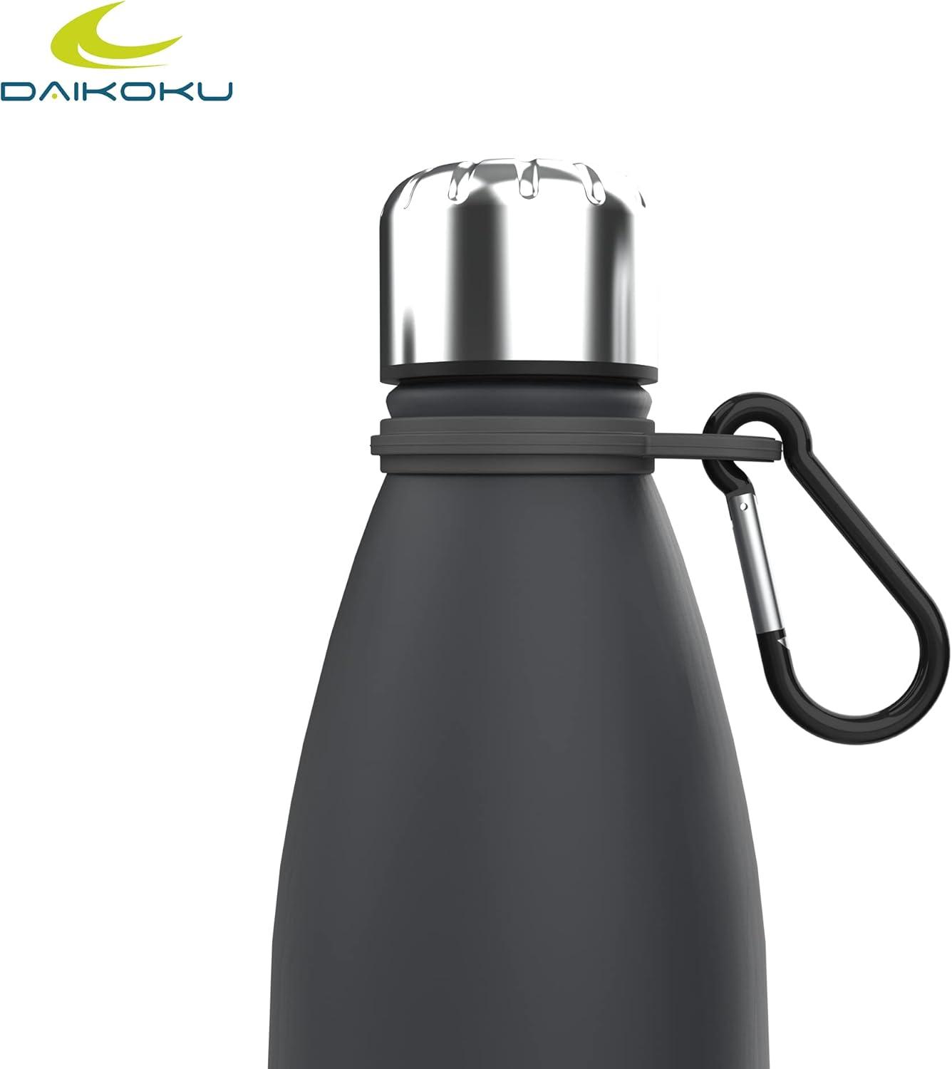 imageDaikoku Gourde Isotherme 500ml Bouteille Isotherme en Acier Inoxydable sans BPA 24h Froid ampamp 12h Chaud Double Paroi Pour le Bureau Sport Voyages Lcole GriseGrise