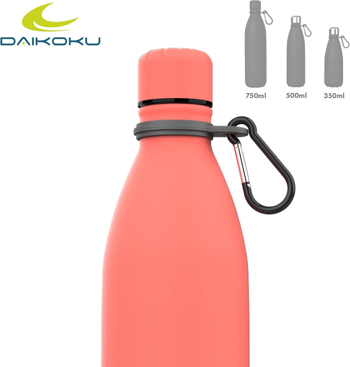 imageDaikoku Gourde Isotherme 500ml Bouteille Isotherme en Acier Inoxydable sans BPA 24h Froid ampamp 12h Chaud Double Paroi Pour le Bureau Sport Voyages Lcole GriseOrange