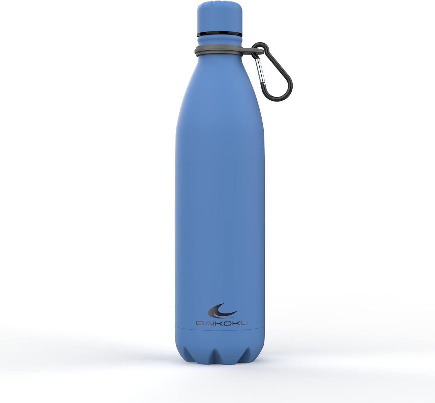 imageDaikoku Gourde Isotherme 500ml Bouteille Isotherme en Acier Inoxydable sans BPA 24h Froid ampamp 12h Chaud Double Paroi Pour le Bureau Sport Voyages Lcole GriseBleu
