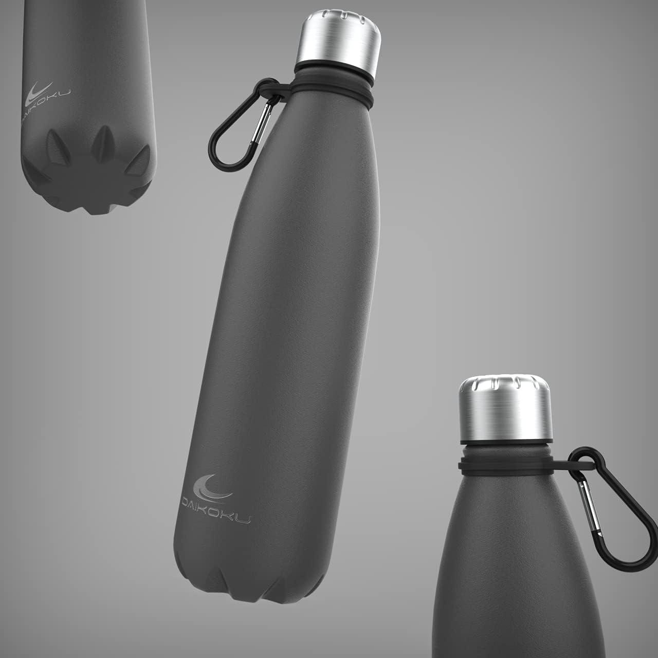 imageDaikoku Gourde Isotherme 500ml Bouteille Isotherme en Acier Inoxydable sans BPA 24h Froid ampamp 12h Chaud Double Paroi Pour le Bureau Sport Voyages Lcole GriseGrise