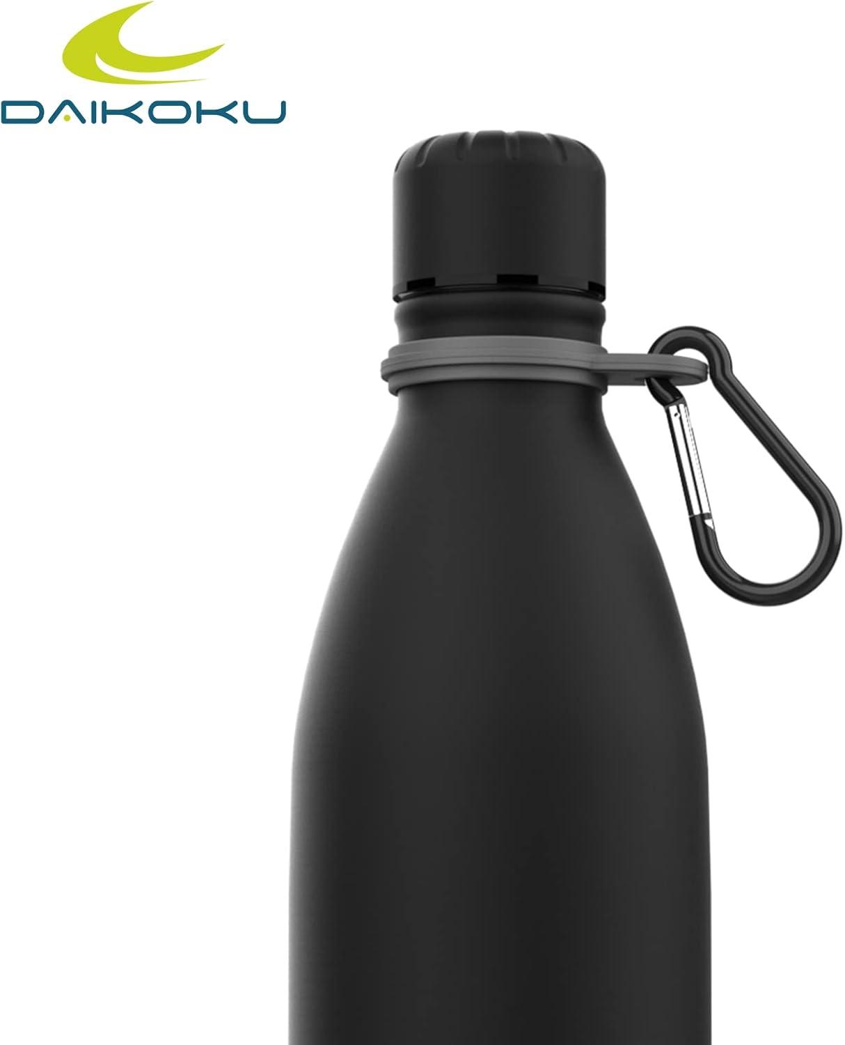 imageDaikoku Gourde Isotherme 500ml Bouteille Isotherme en Acier Inoxydable sans BPA 24h Froid ampamp 12h Chaud Double Paroi Pour le Bureau Sport Voyages Lcole GriseNoir